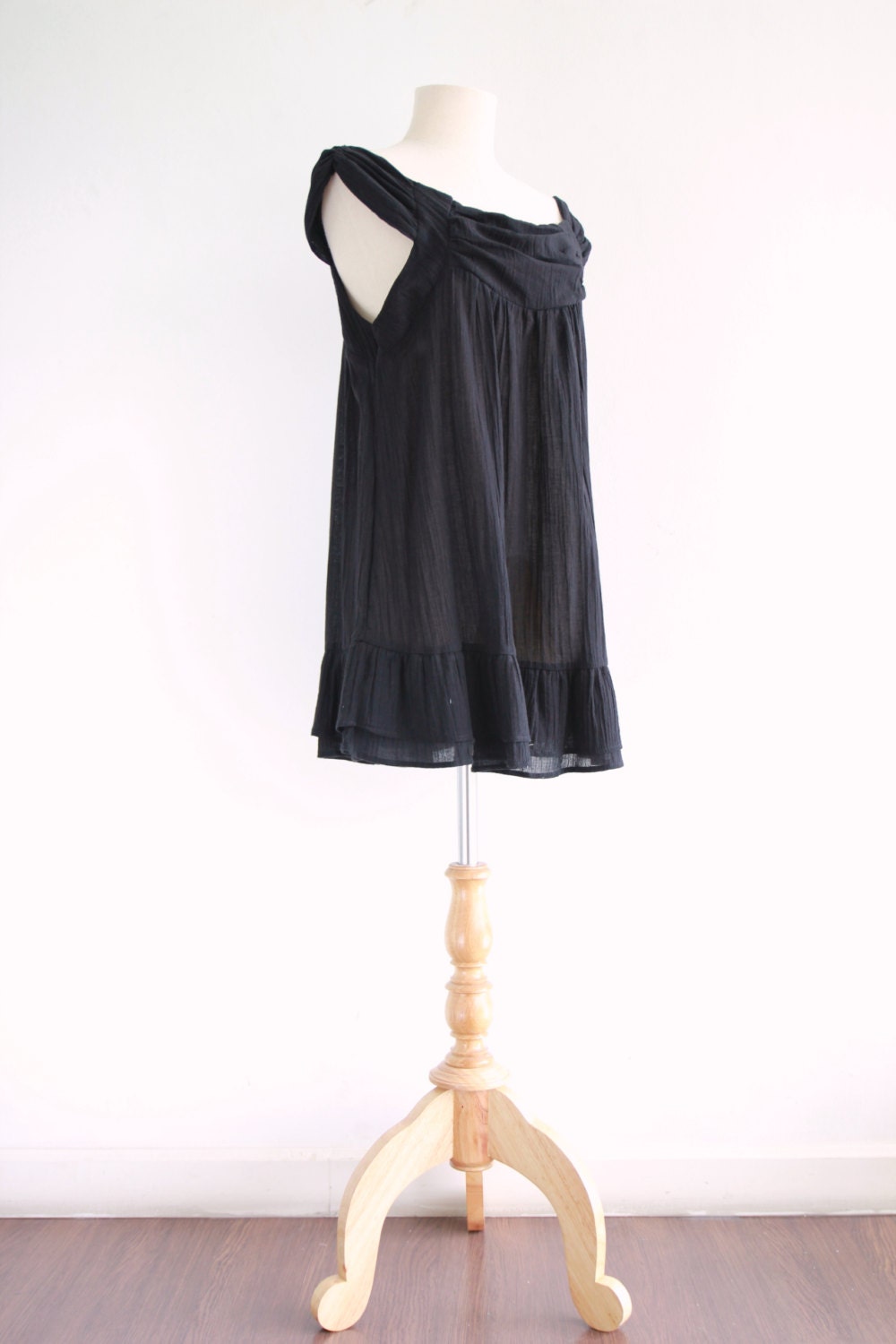 Eden Black Cotton Top — view 2