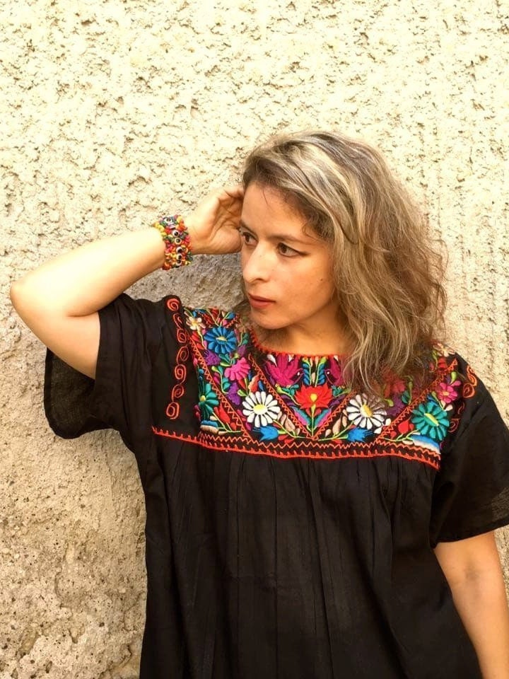 Zara Black Cotton Embroidered Blouse — view 6
