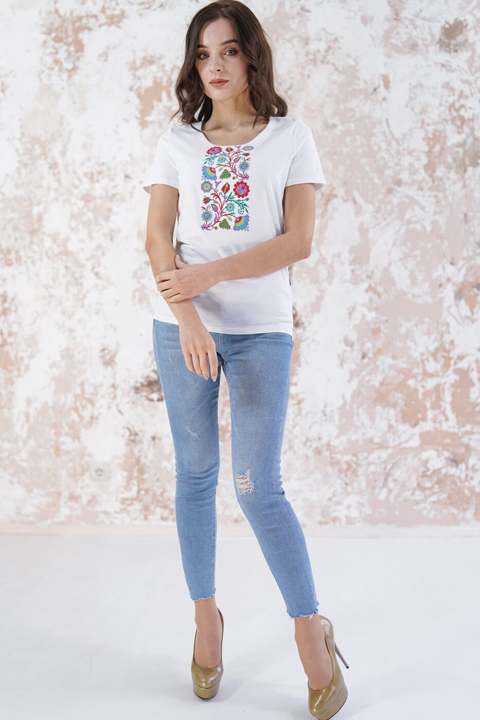 Josie Floral Cotton Embroidered Shirt — view 2