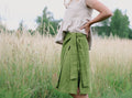 Bea Green Linen Wrap Midi Skirt — LA's Nine Ninety