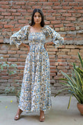 Inez Gray Cotton Smocked Maxi Dress — LA's Nine Ninety