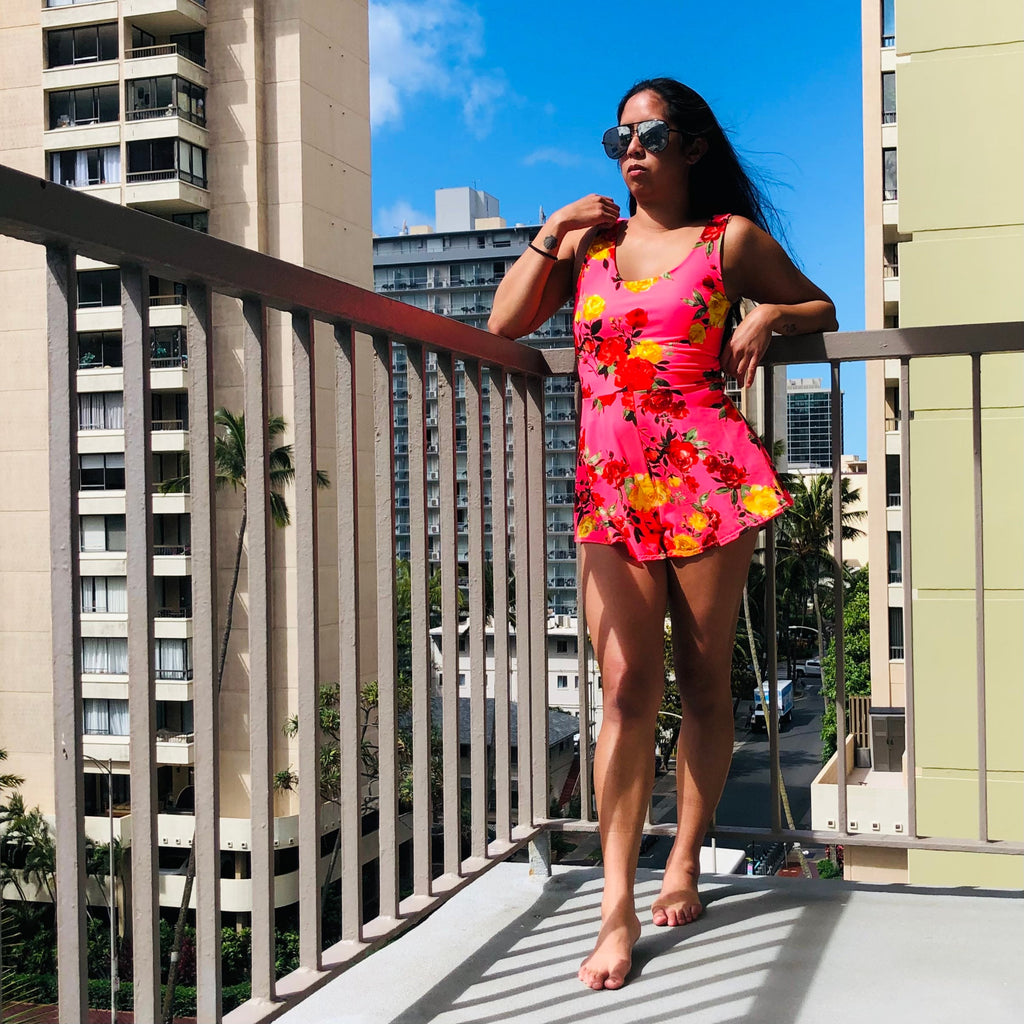 Kaia Red Fit-and-Flare Romper — LA's Nine Ninety