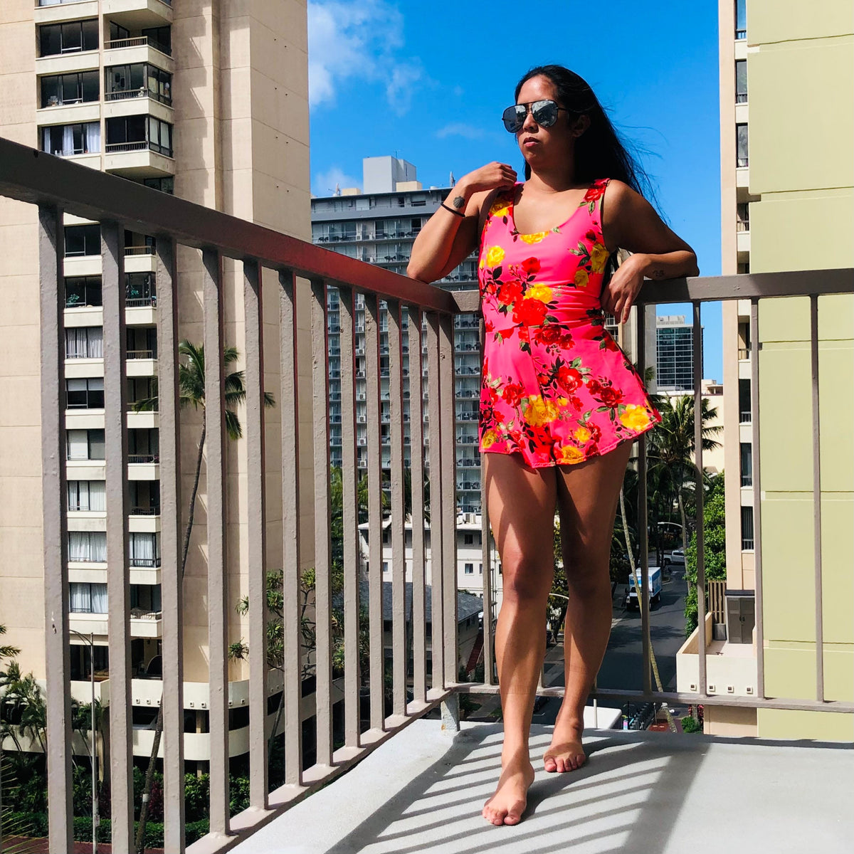 Kaia Red Fit-and-Flare Romper — LA's Nine Ninety
