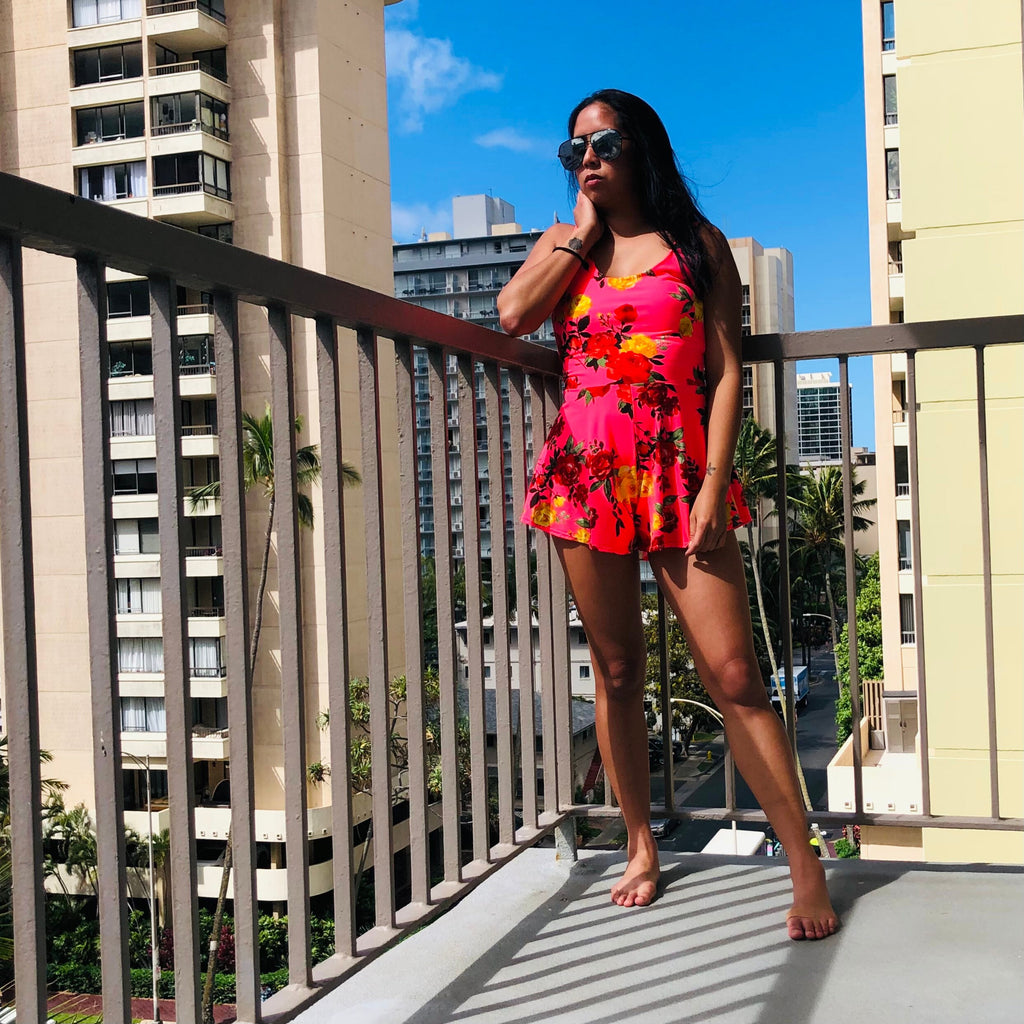 Kaia Red Fit-and-Flare Romper — view 3