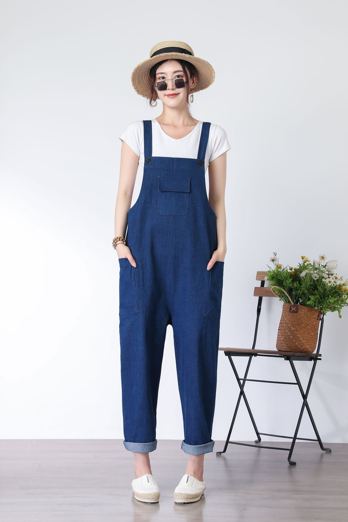 Yvette Blue Denim Overalls — view 3