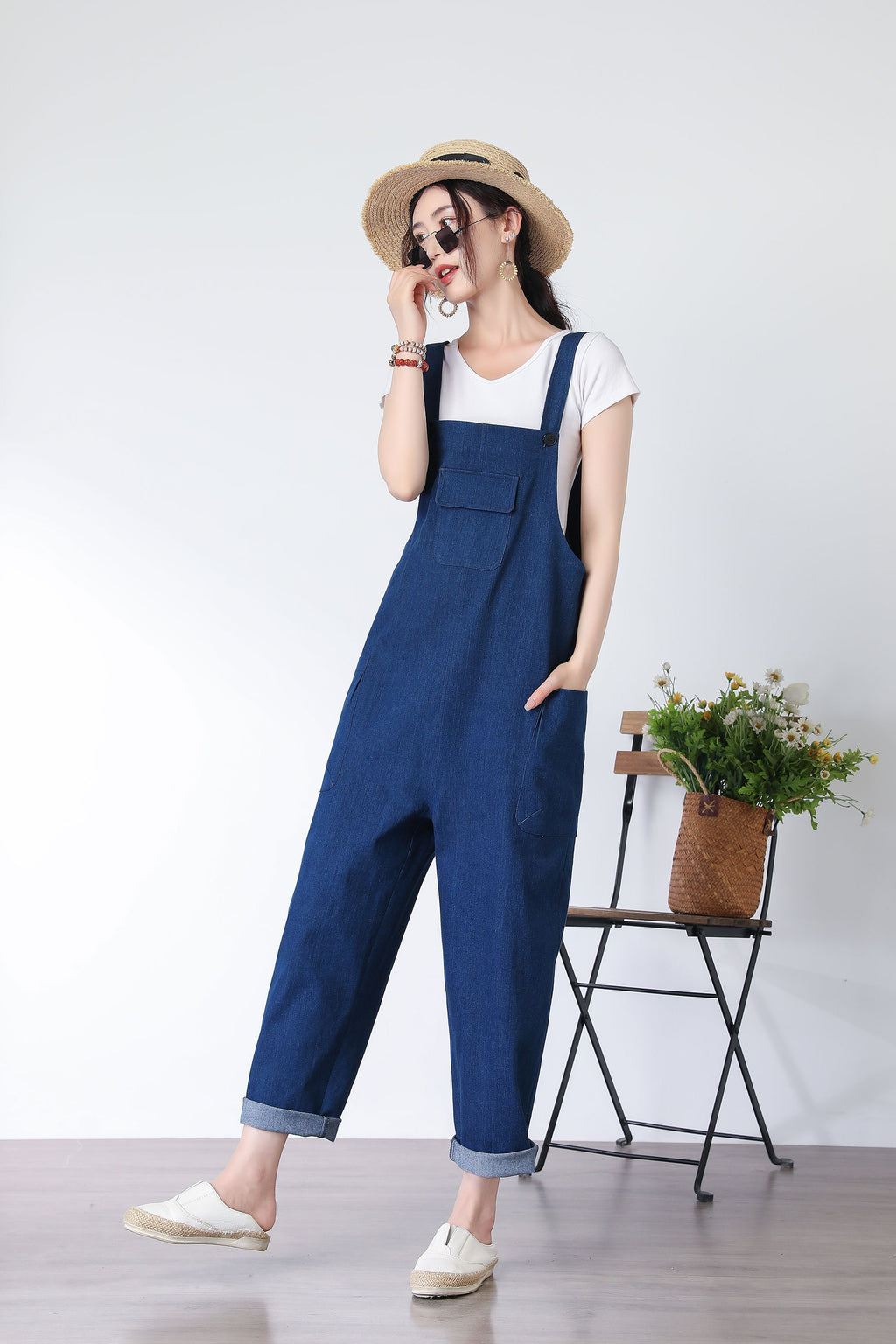 Yvette Blue Denim Overalls — view 4