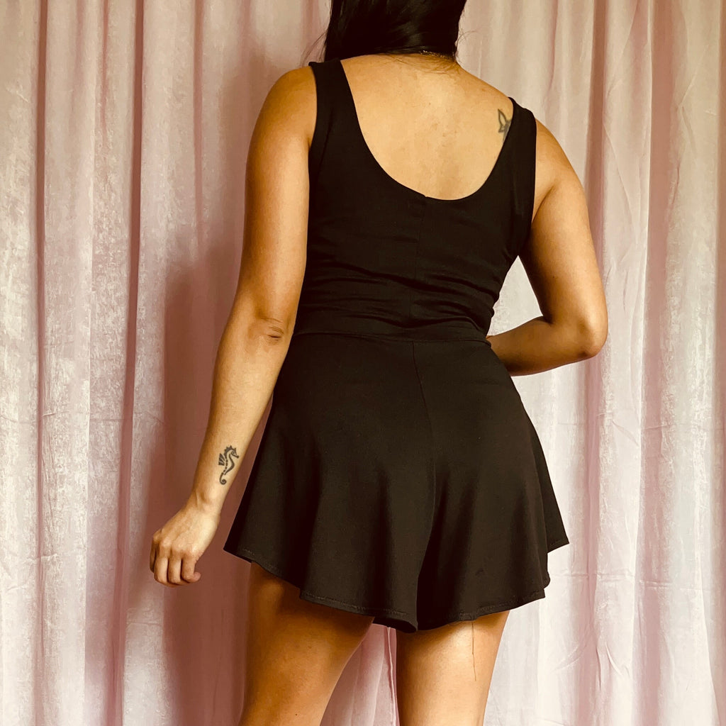 Sadie Black Fit-and-Flare Romper — view 4