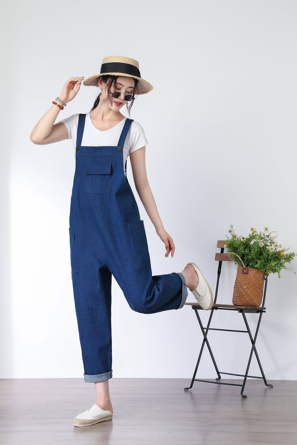 Yvette Blue Denim Overalls — view 5