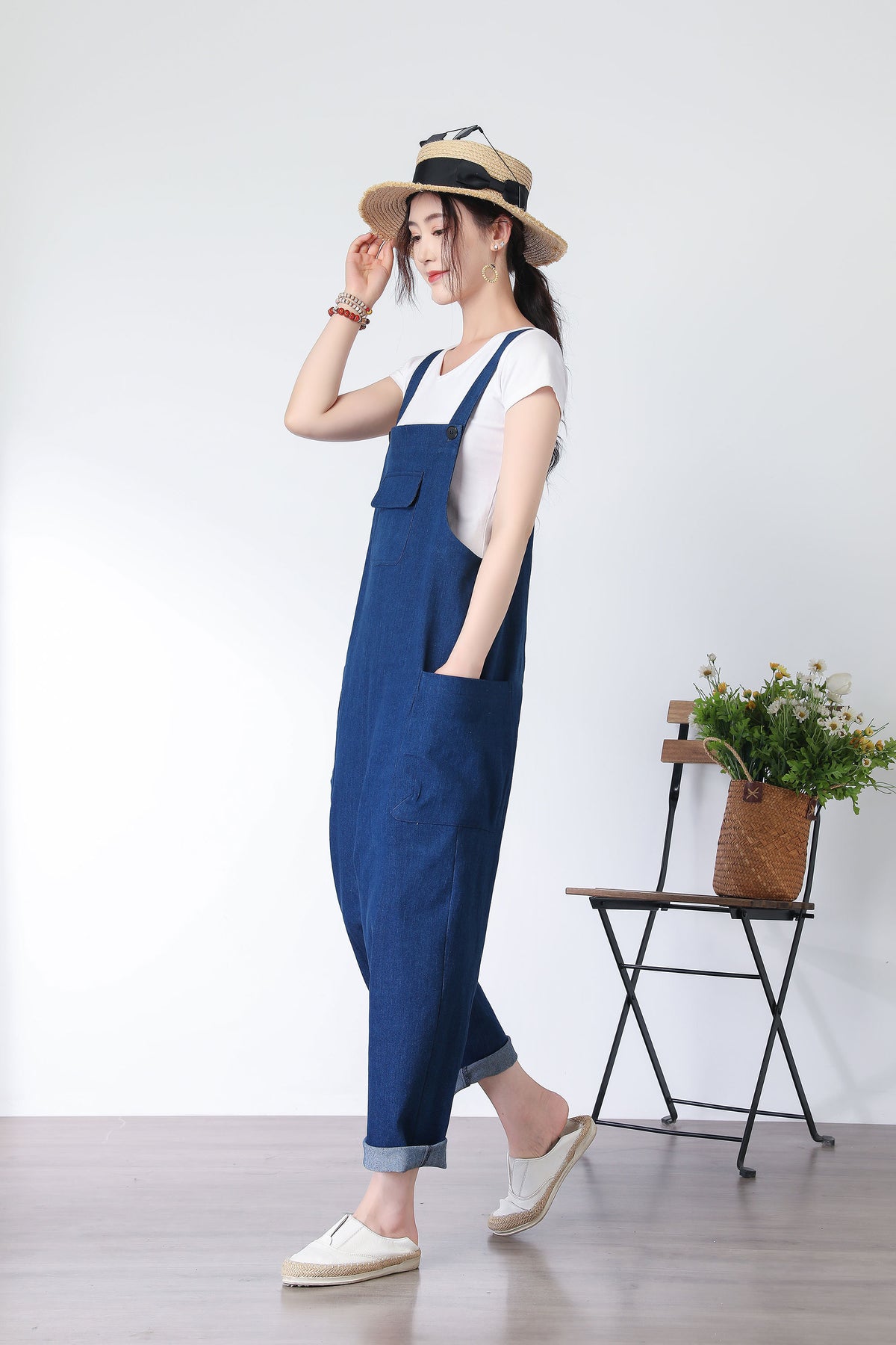 Yvette Blue Denim Overalls — view 6