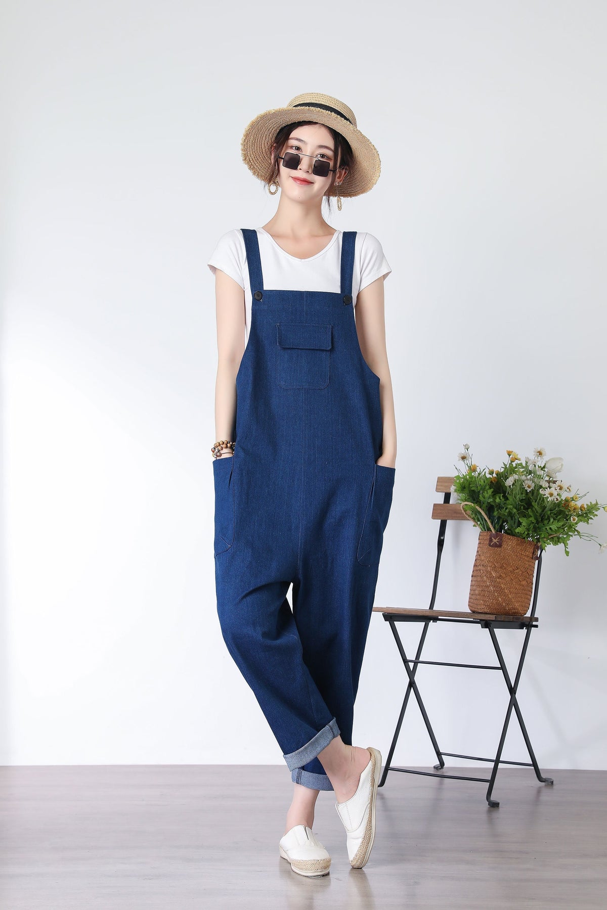 Yvette Blue Denim Overalls — view 2
