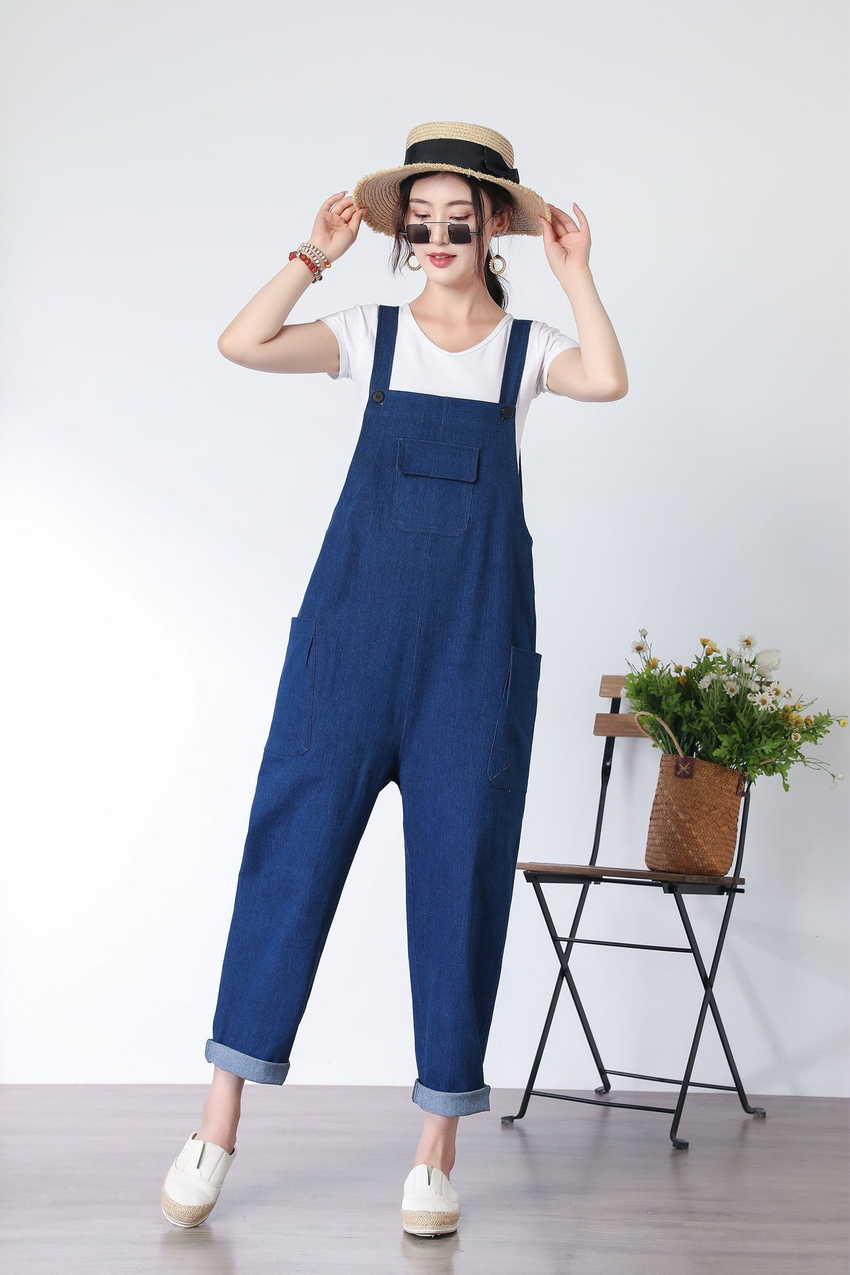 Yvette Blue Denim Overalls — LA's Nine Ninety