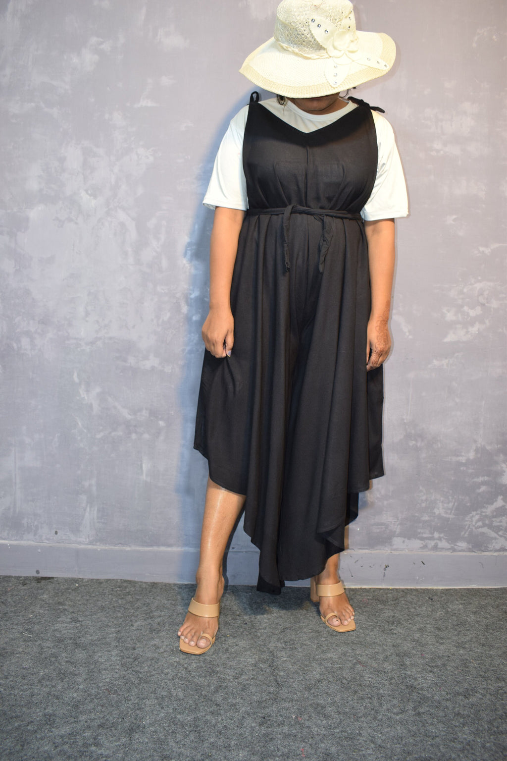 Leona Black Cotton Jumpsuit — view 5