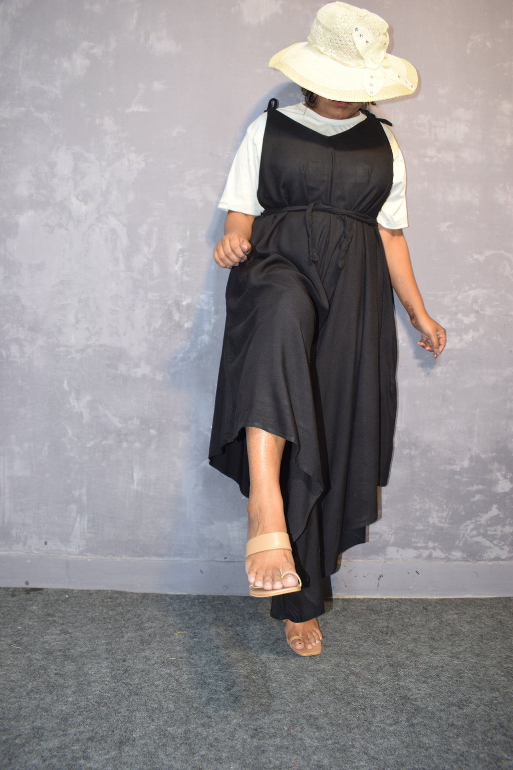 Leona Black Cotton Jumpsuit — view 4