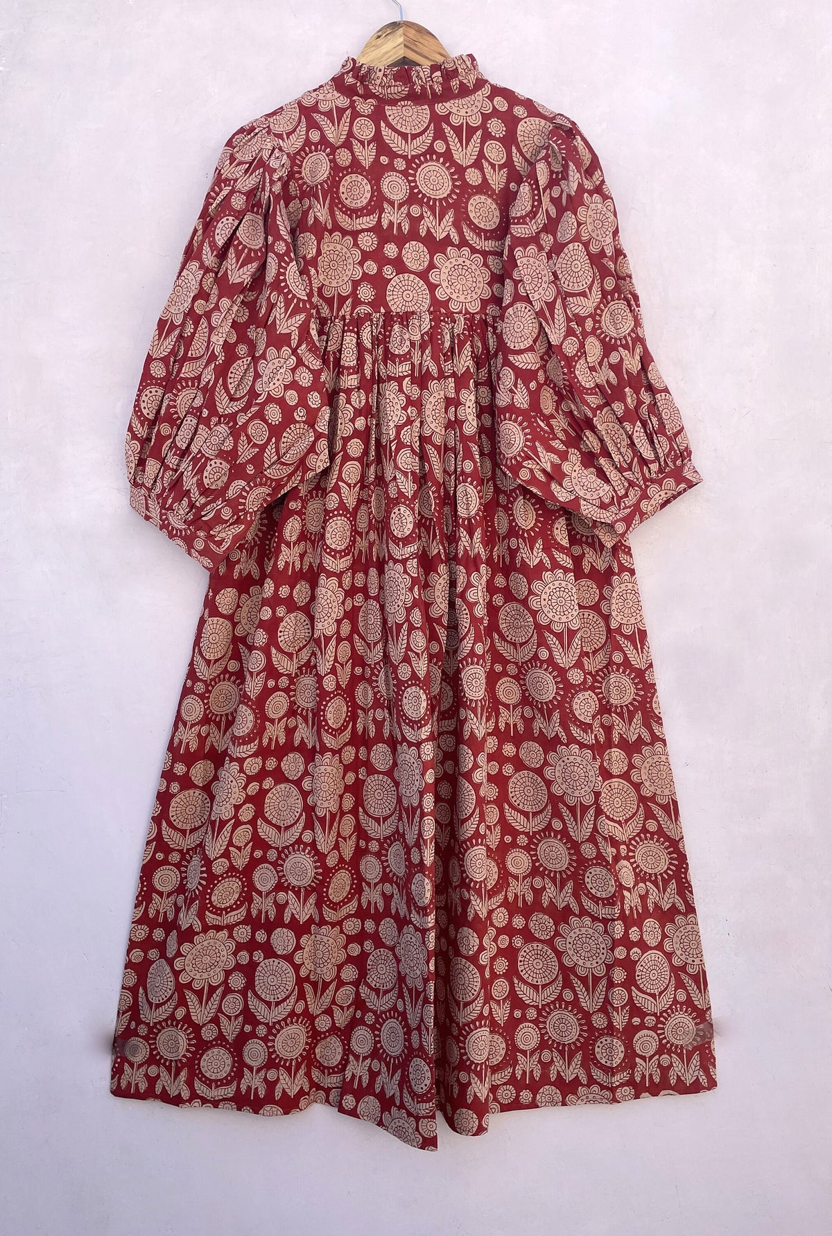 Cora Red Cotton Maxi Dress — view 5