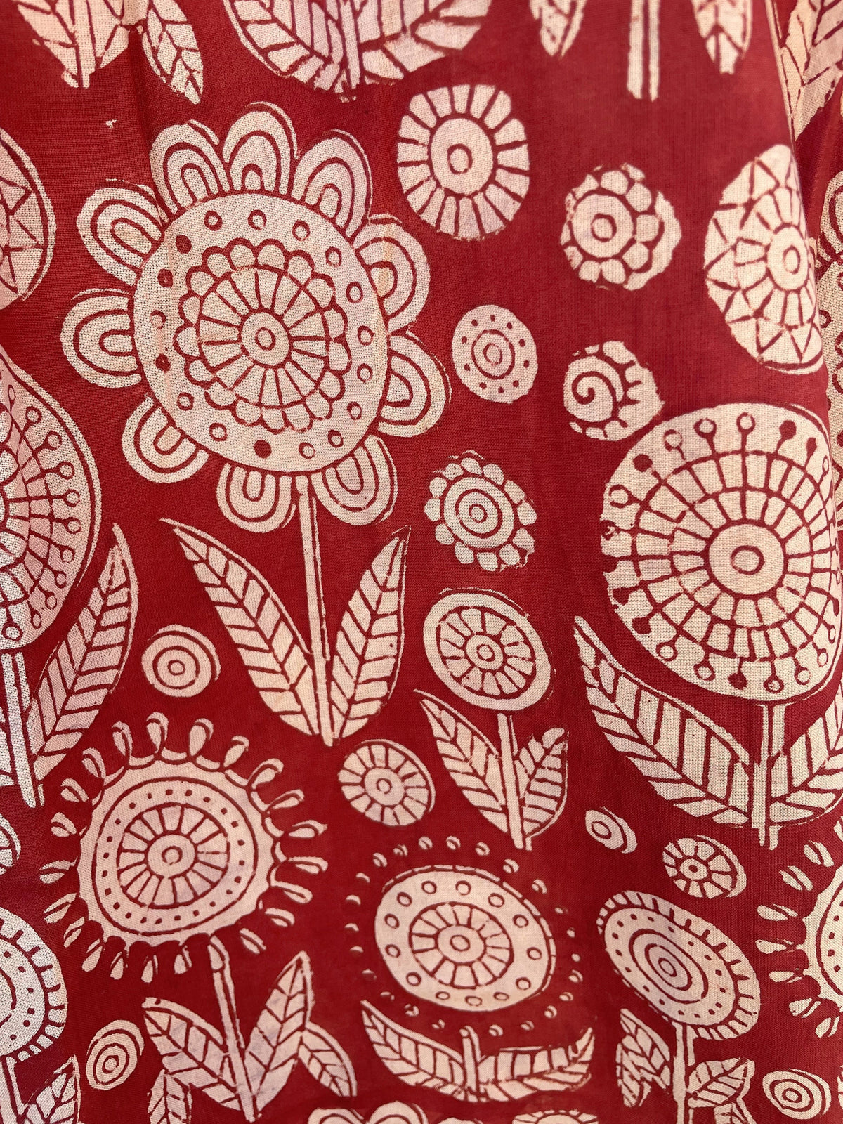 Cora Red Cotton Maxi Dress — view 4