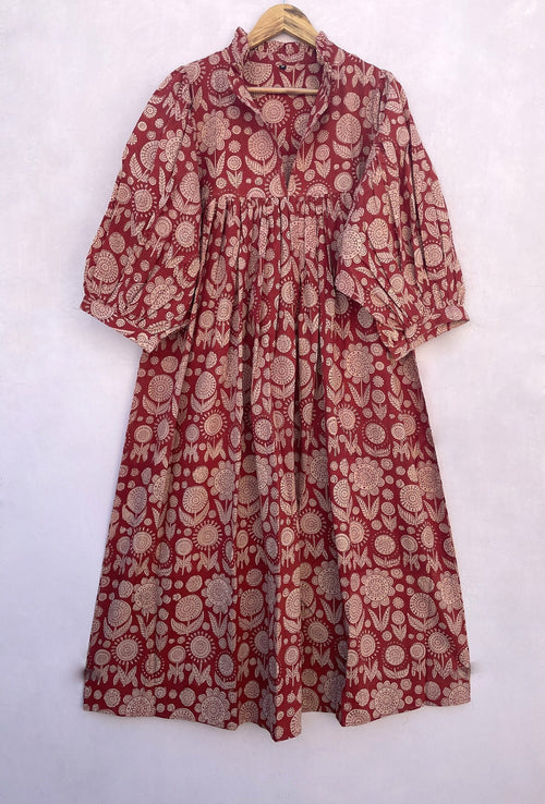 Cora Red Cotton Maxi Dress — LA's Nine Ninety