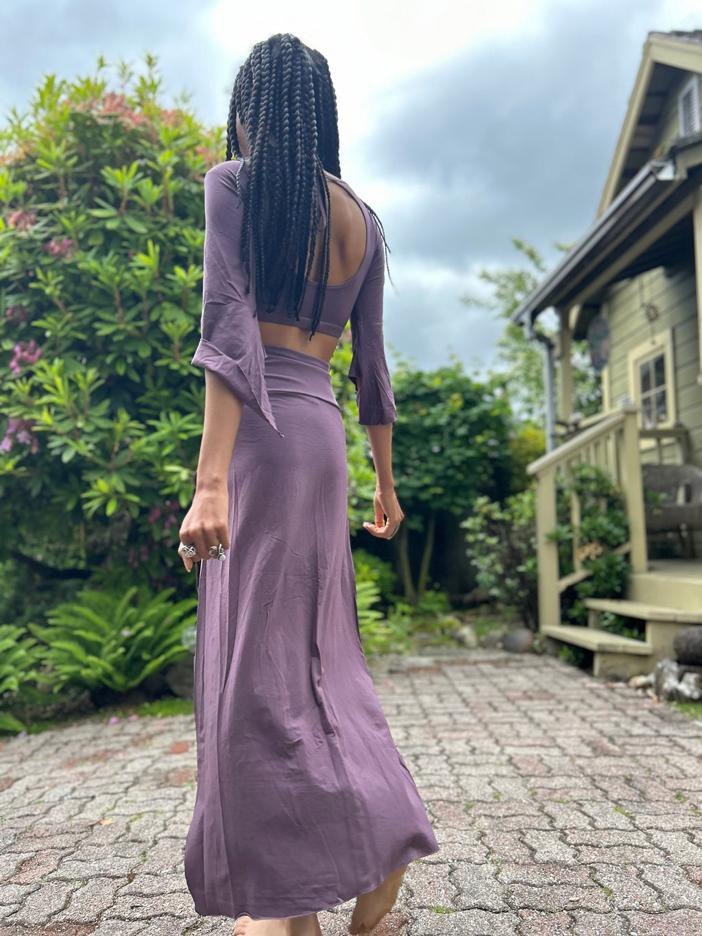 Edie Purple Maxi Skirt — view 3
