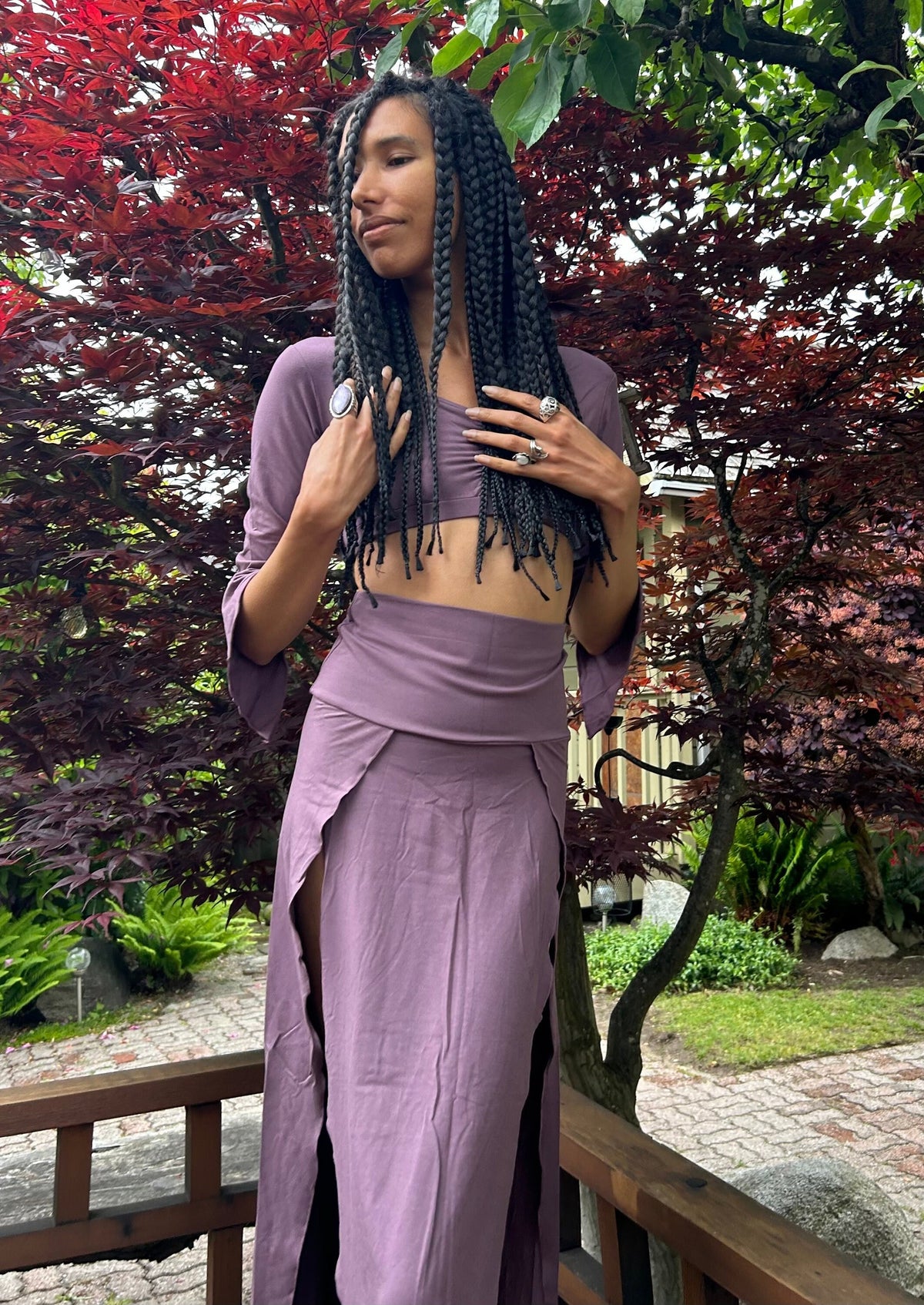Edie Purple Maxi Skirt — view 6