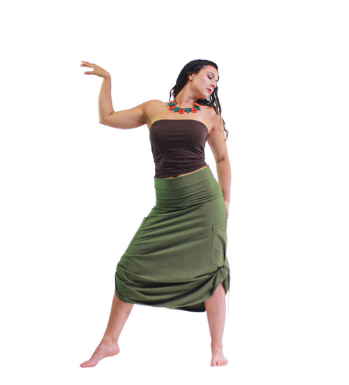 Adele Navy Cotton High-Waist Maxi Skirt — LA's Nine Ninety