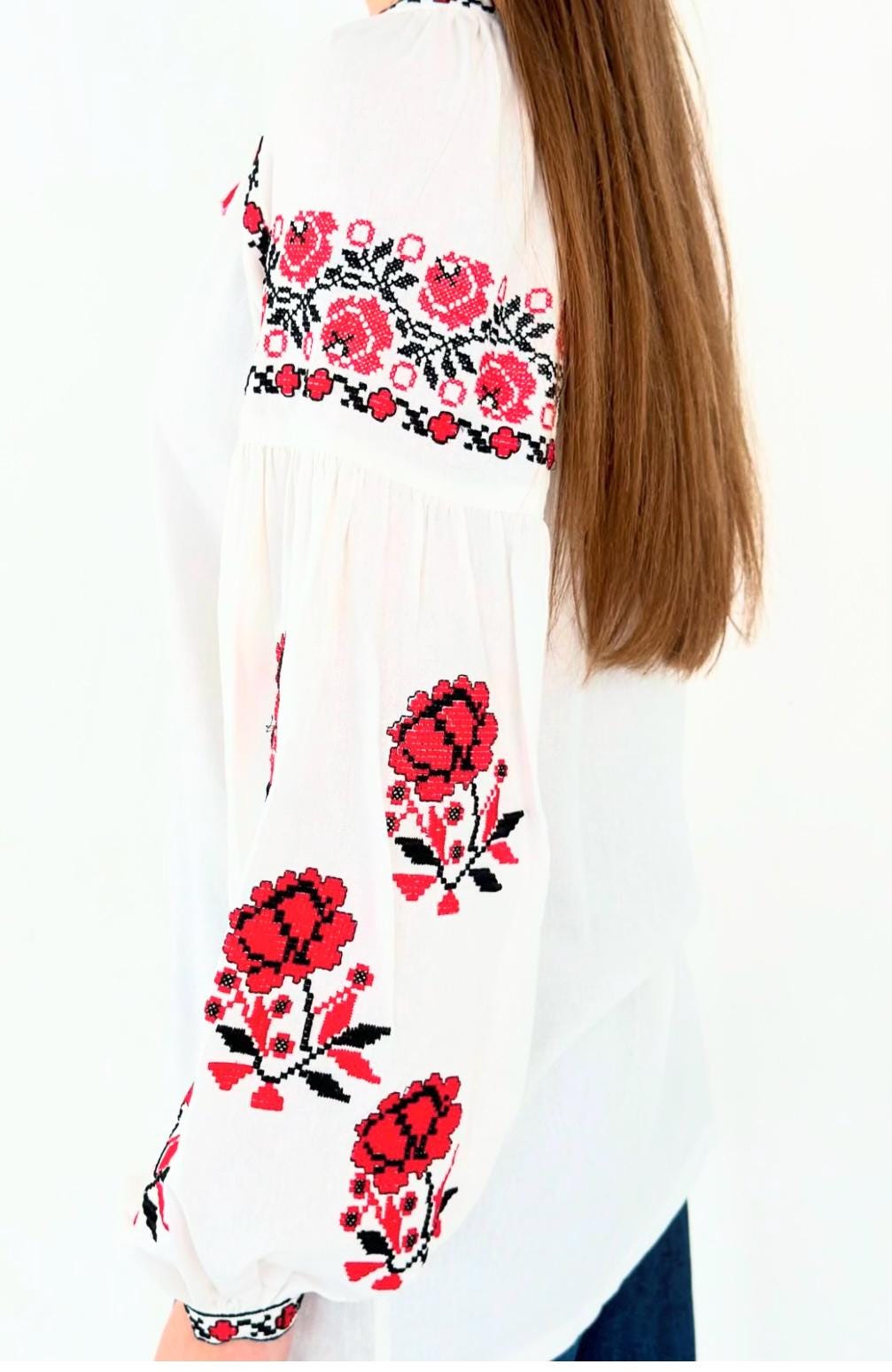 Odette Floral Linen Embroidered Blouse — view 4