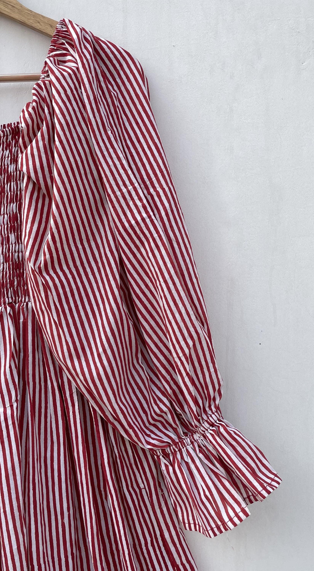 Winnie Striped Cotton Smocked Maxi Dress — view 3