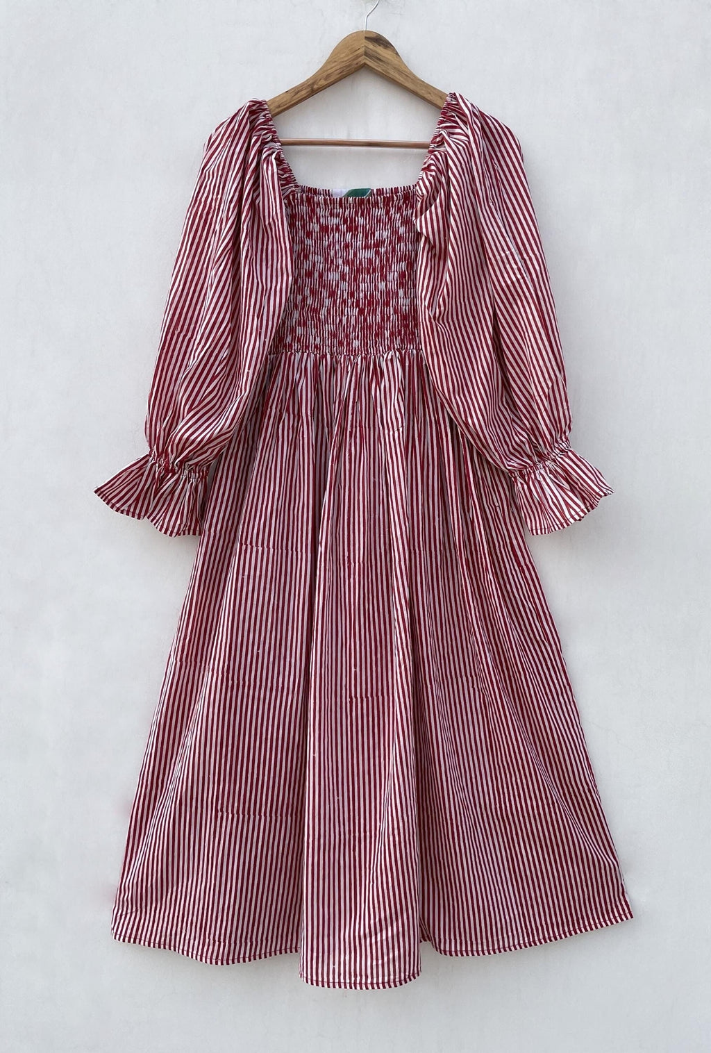 Winnie Striped Cotton Smocked Maxi Dress — LA's Nine Ninety