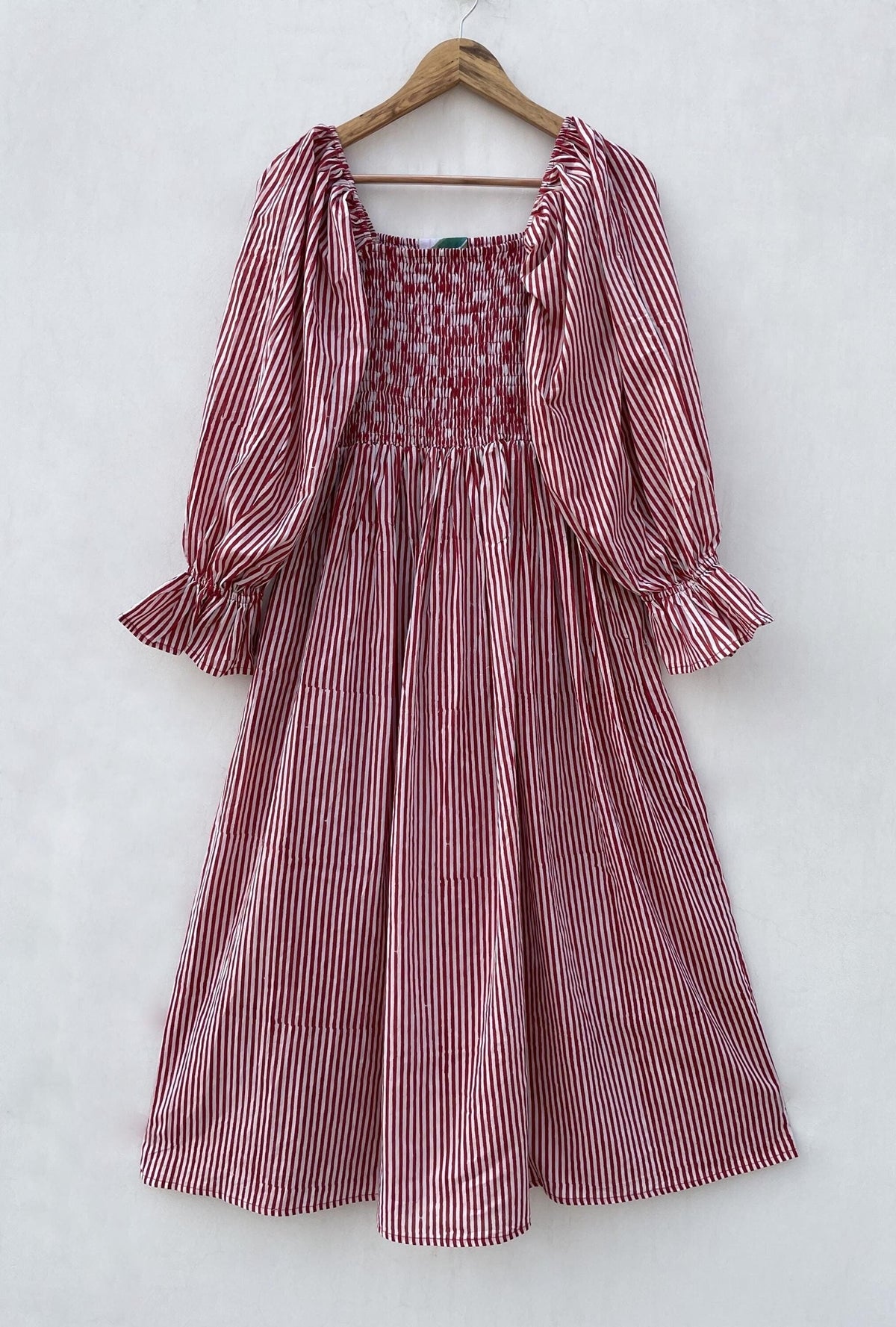 Winnie Striped Cotton Smocked Maxi Dress — LA's Nine Ninety