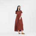 Freya Brown Linen Oversized Maxi Dress — LA's Nine Ninety