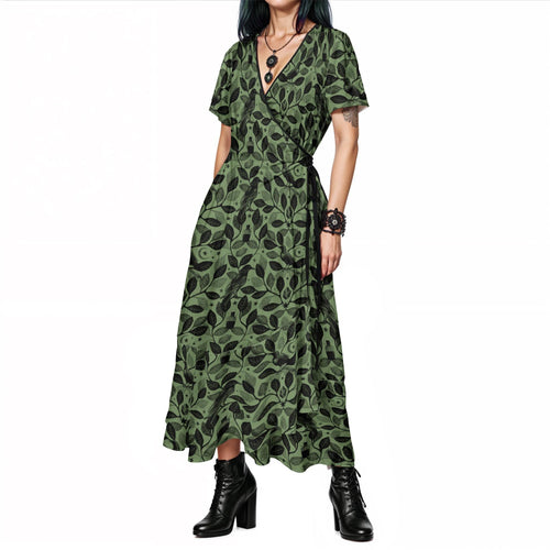 Coco Botanical Wrap Maxi Dress — LA's Nine Ninety