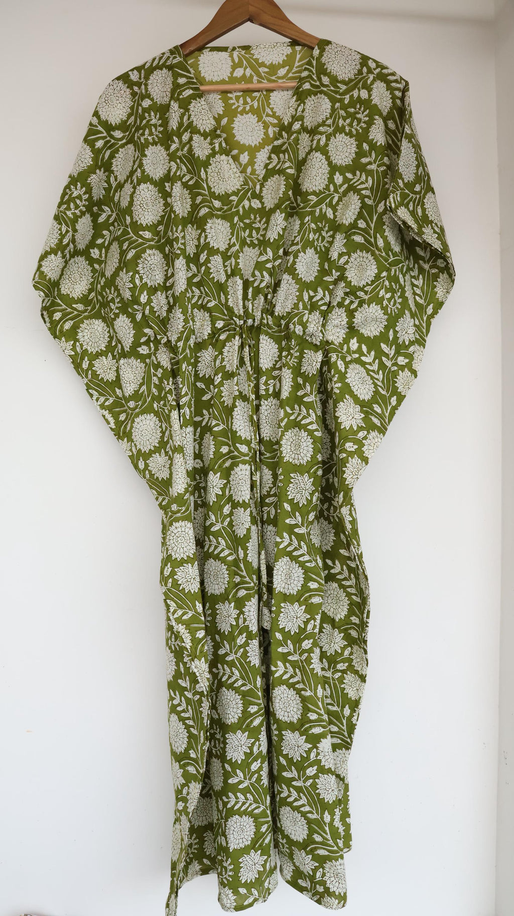 Esme Floral Cotton Kaftan Midi Dress — view 4