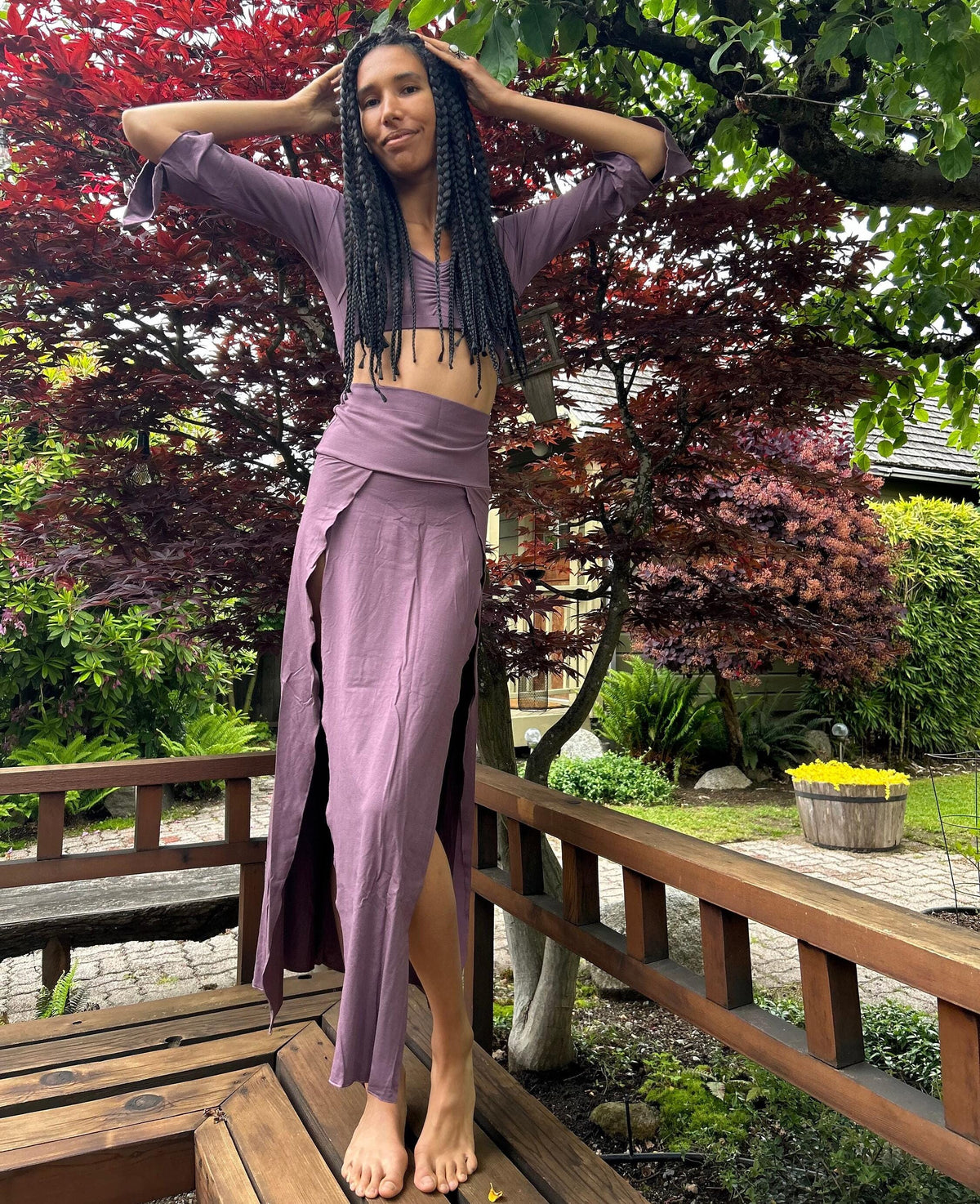 Edie Purple Maxi Skirt — view 4
