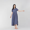 Rhea Purple Linen Oversized Maxi Dress — LA's Nine Ninety