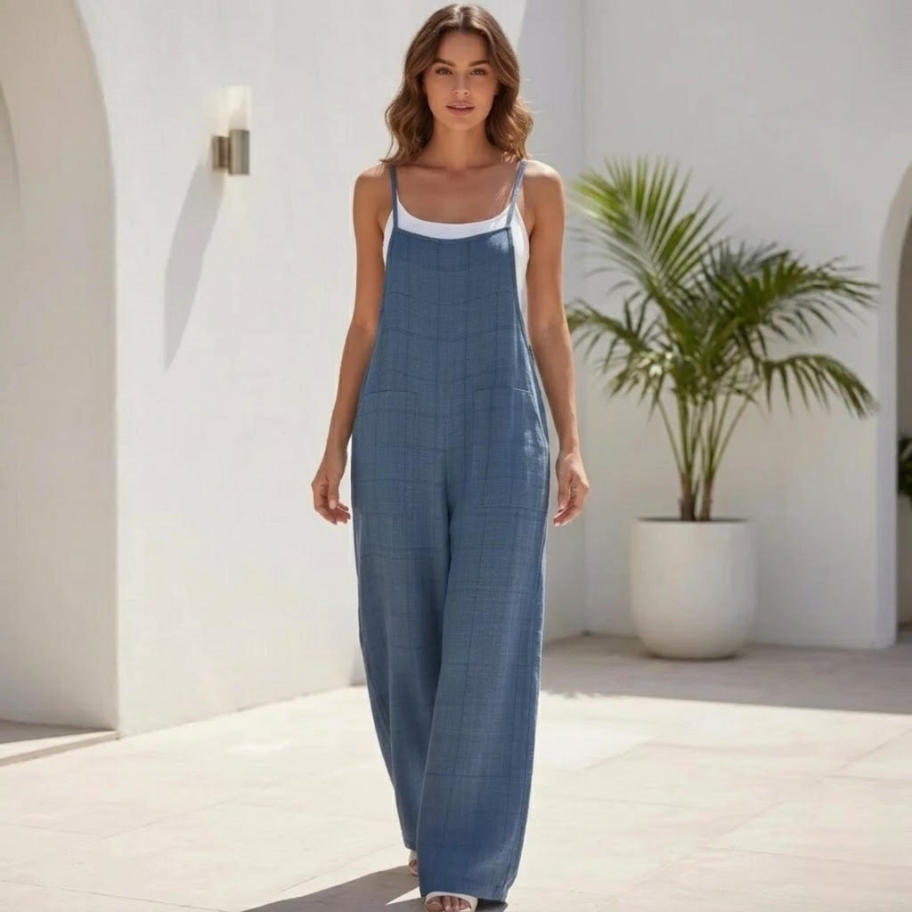 Dahlia Black Linen Wide-Leg Jumpsuit — view 2