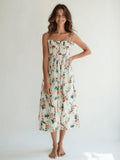 Vida Floral Cotton Smocked Midi Dress — LA's Nine Ninety