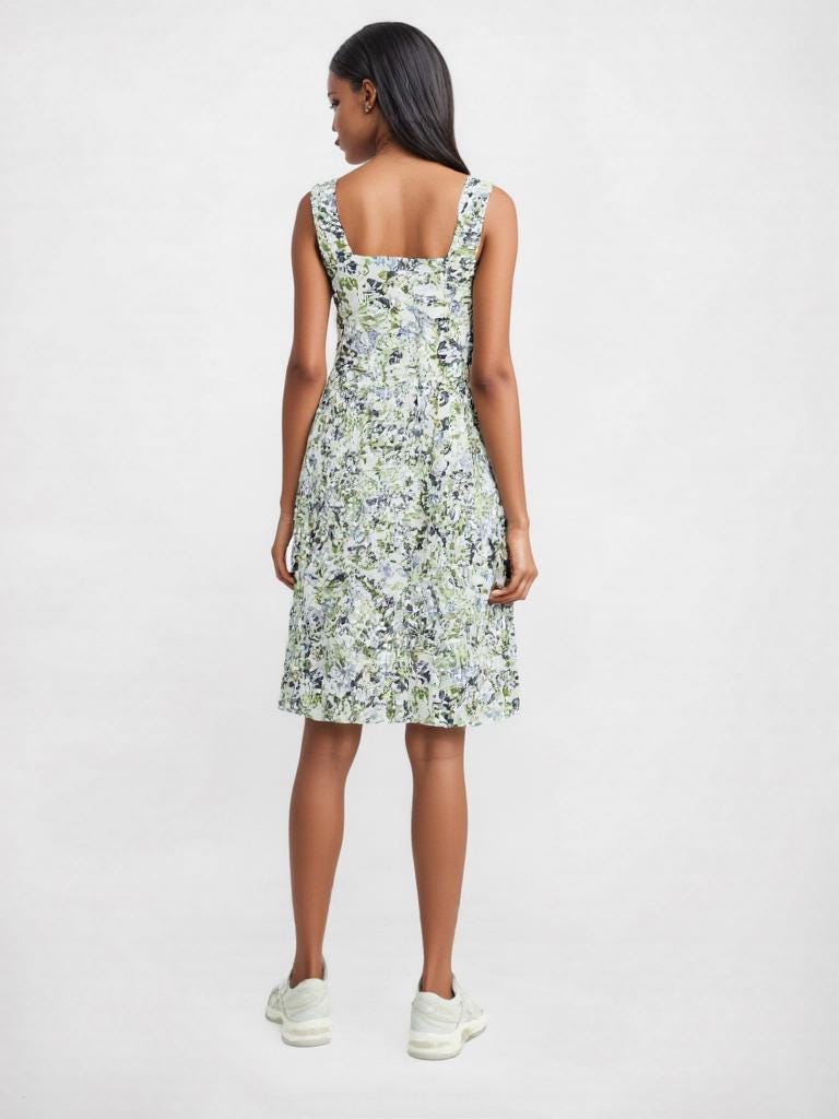Mila Floral Cotton A-Line Midi Dress — view 2