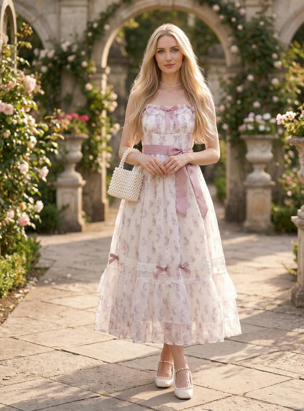 Frida Floral Ruffle Midi Dress — view 4