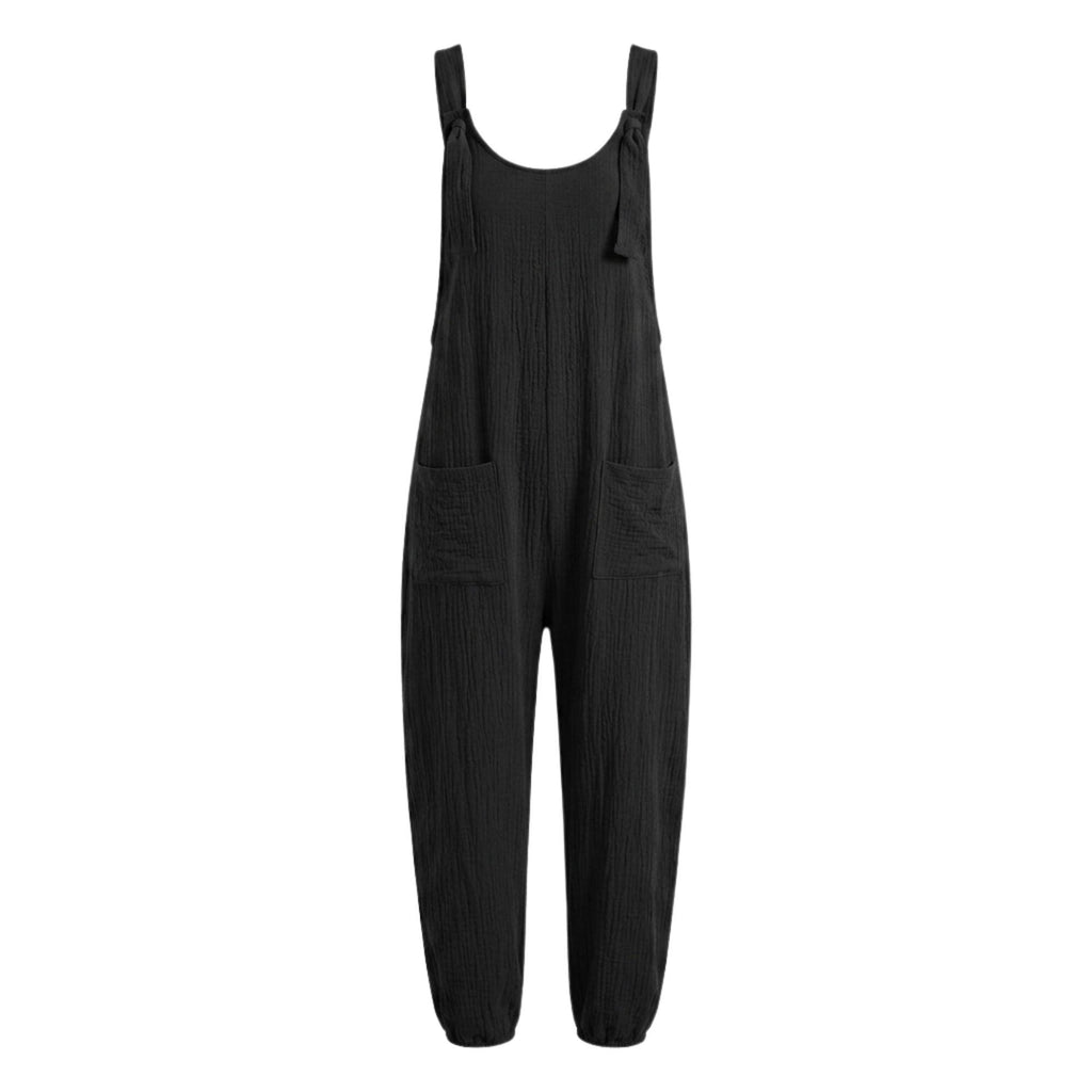 Neve Gray Linen Wide-Leg Jumpsuit — view 6