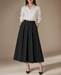 Blair Black Linen Swing Maxi Skirt — LA's Nine Ninety