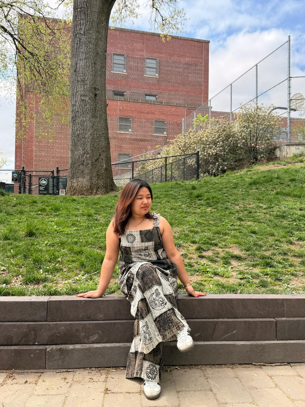 Wynn Burgundy Cotton Wide-Leg Jumpsuit — view 3