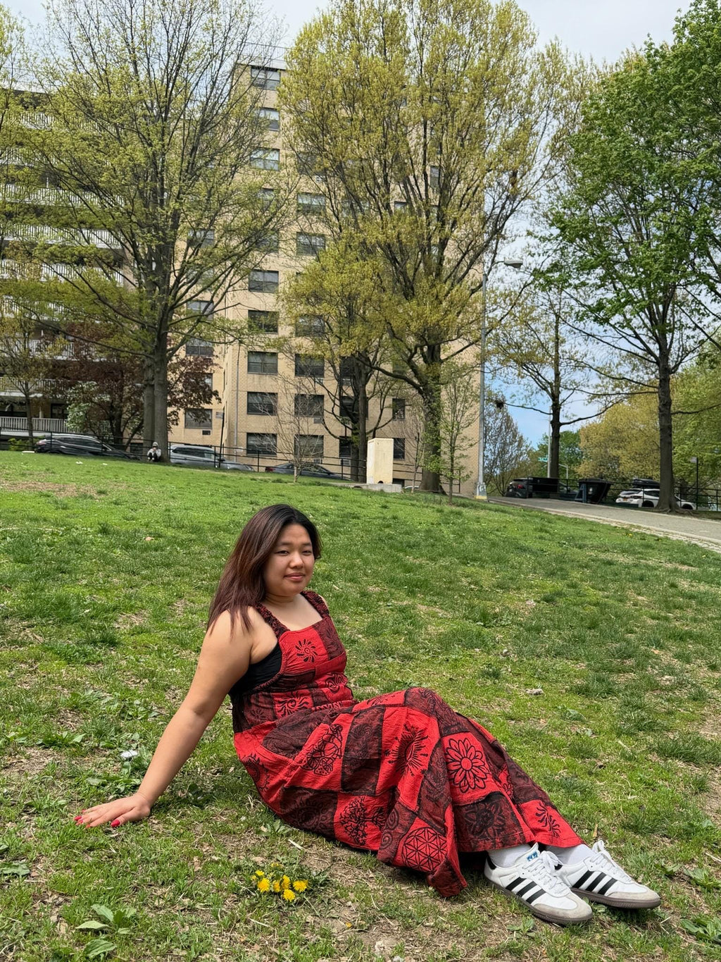 Wynn Burgundy Cotton Wide-Leg Jumpsuit — view 6
