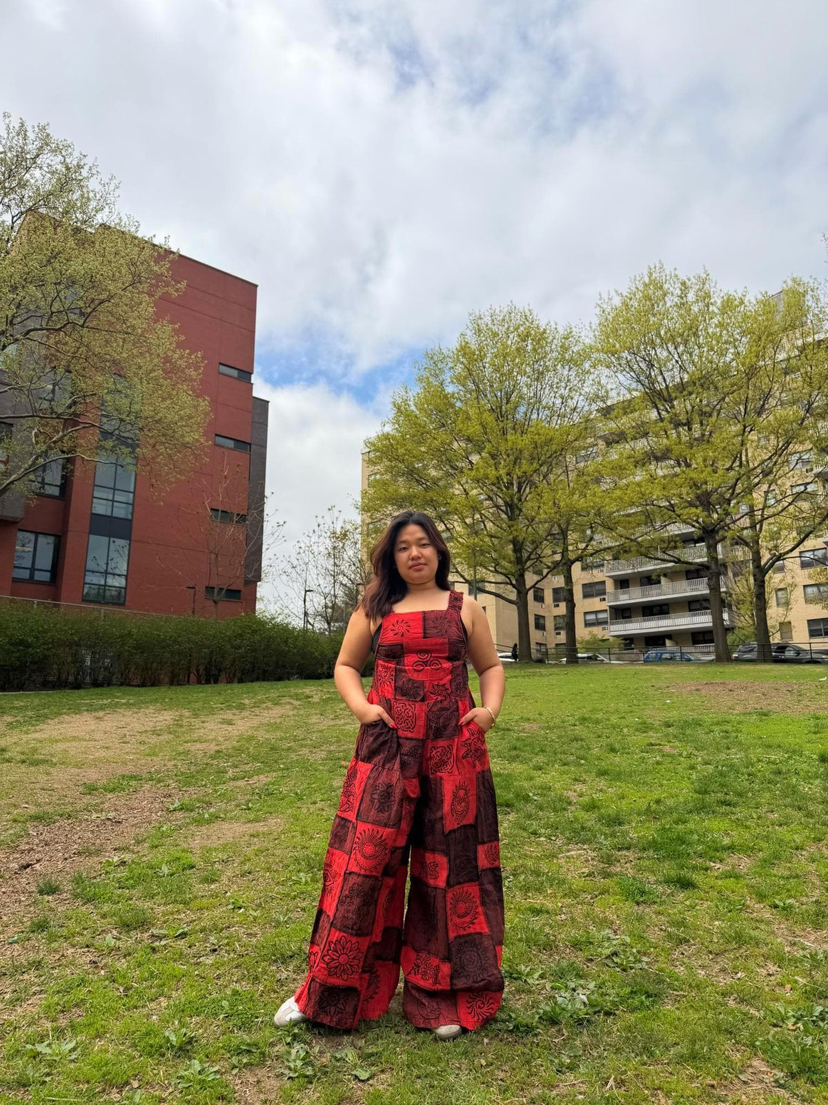 Wynn Burgundy Cotton Wide-Leg Jumpsuit — LA's Nine Ninety