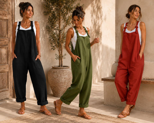 Aria Black Linen Wide-Leg Jumpsuit — LA's Nine Ninety
