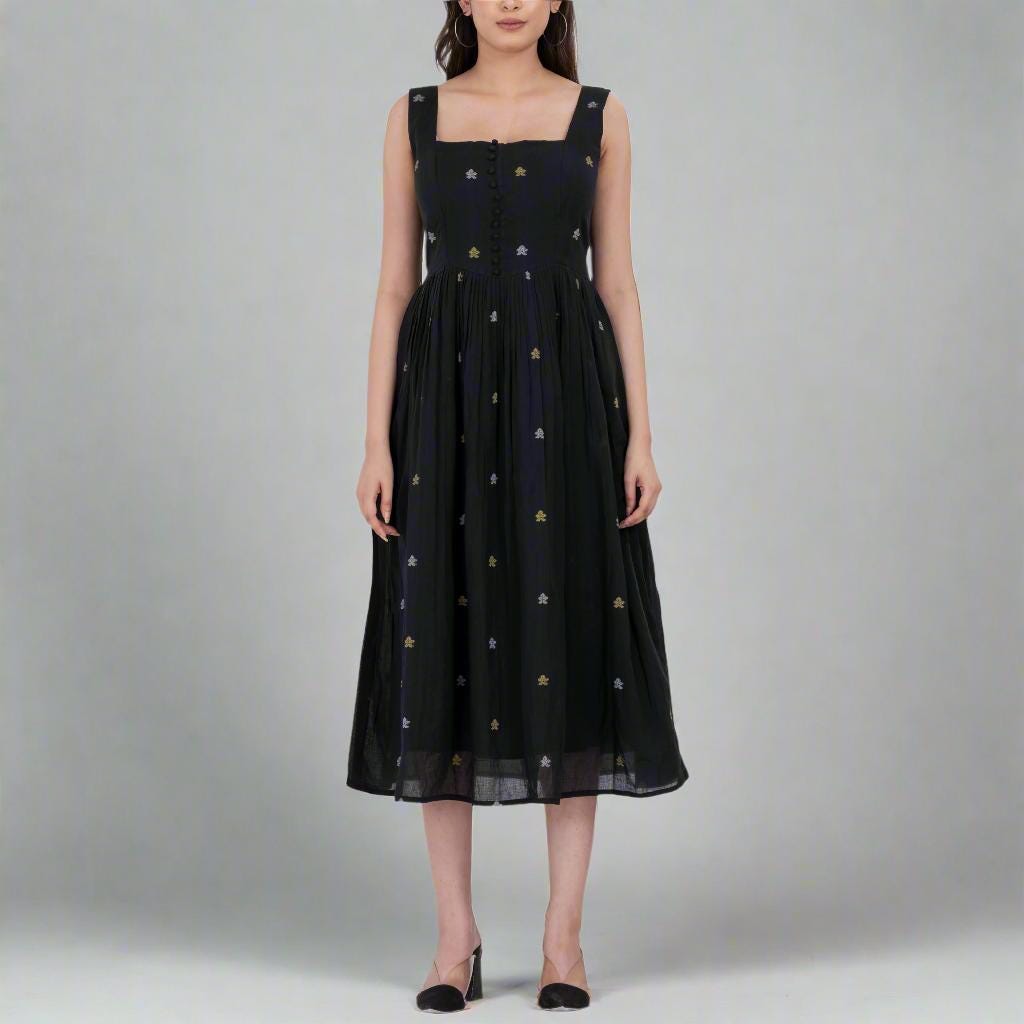 Ruby Floral Cotton Midi Dress — LA's Nine Ninety