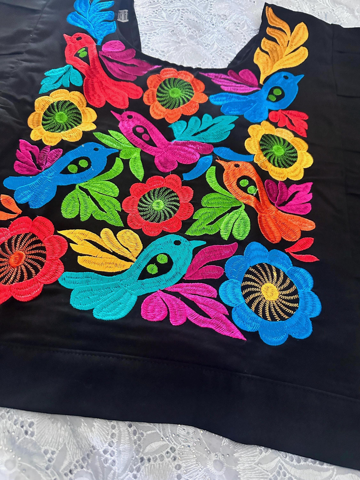 Elena Black Embroidered Shirt — view 3