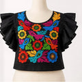 Elena Black Embroidered Shirt — LA's Nine Ninety