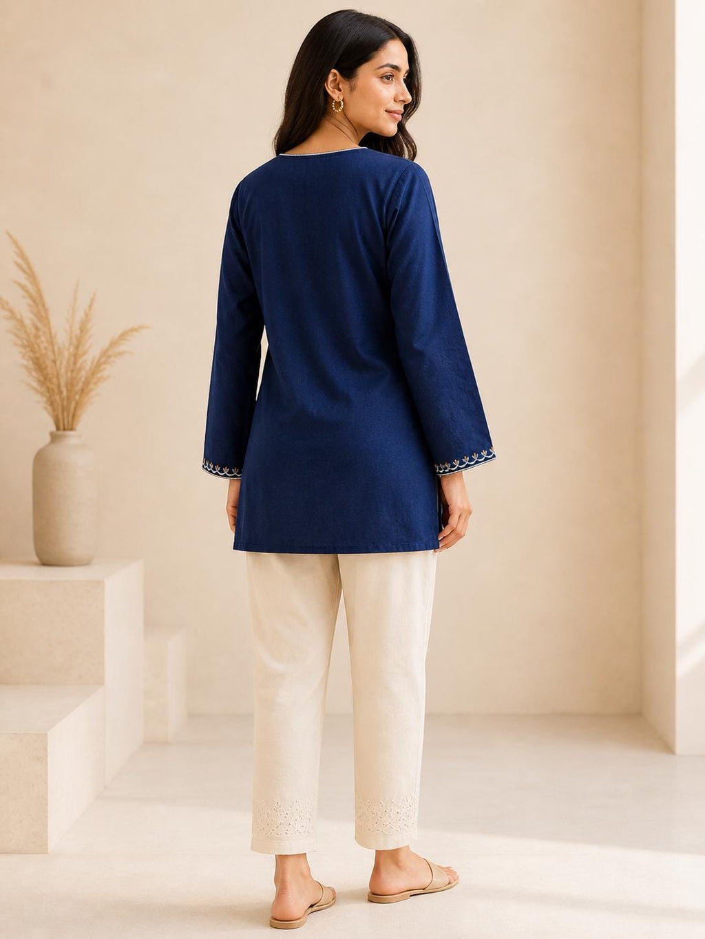 Gemma Floral Cotton Tunic Top — view 5