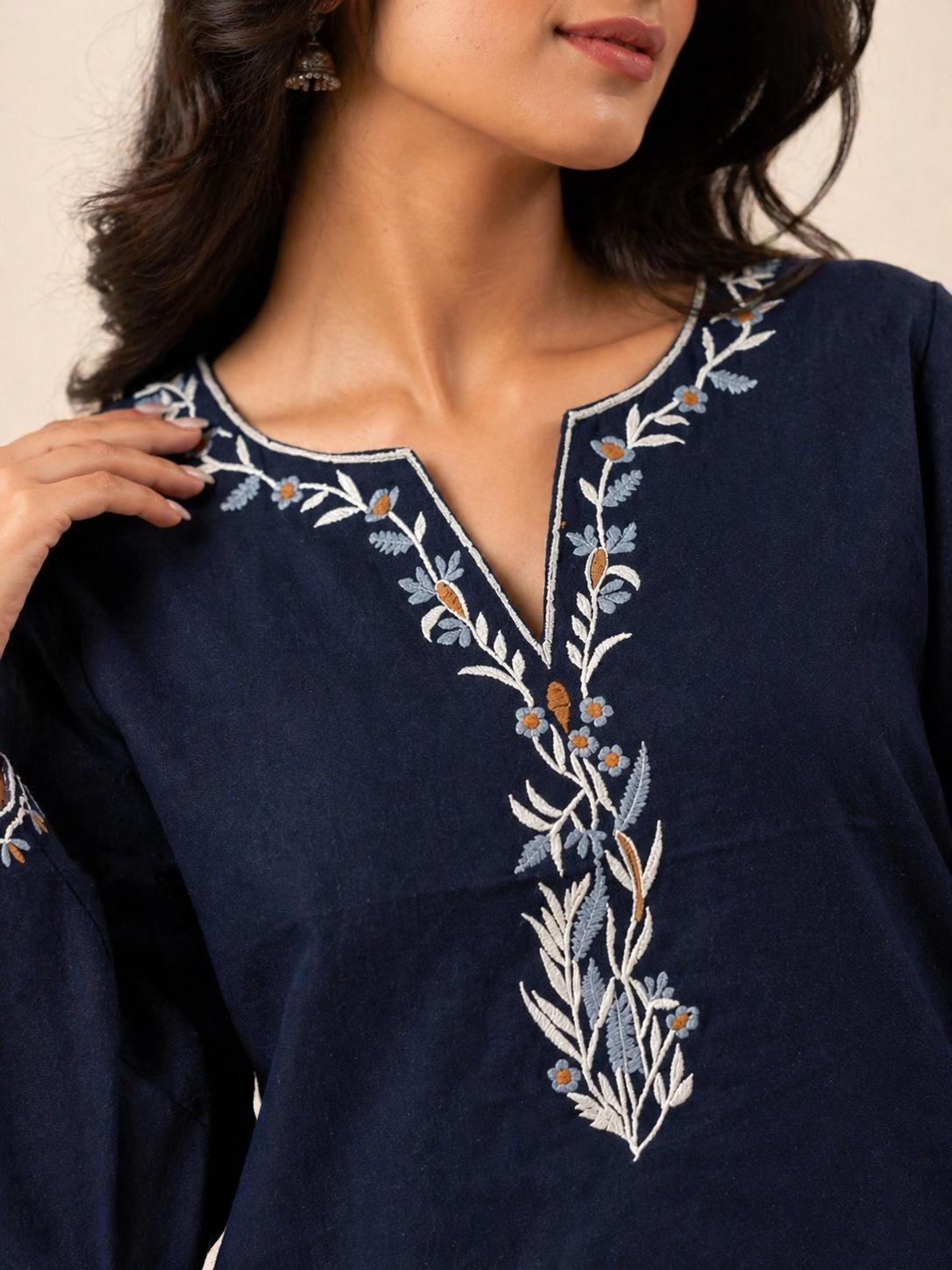 Gemma Floral Cotton Tunic Top — view 2