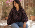 Liv Block-Print Cotton Tunic Top — LA's Nine Ninety