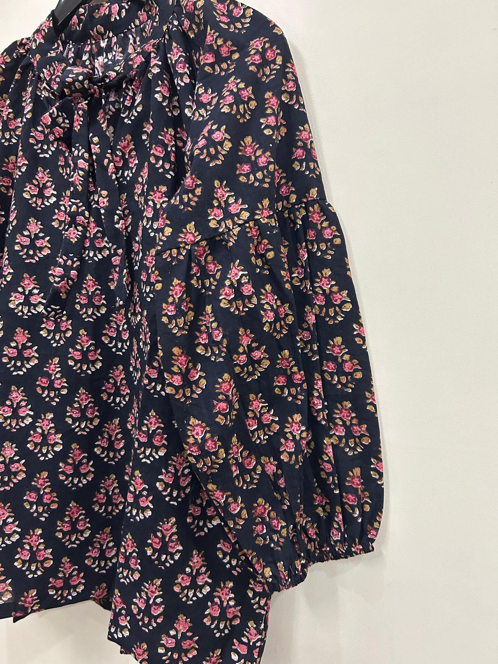 Liv Block-Print Cotton Tunic Top — view 6