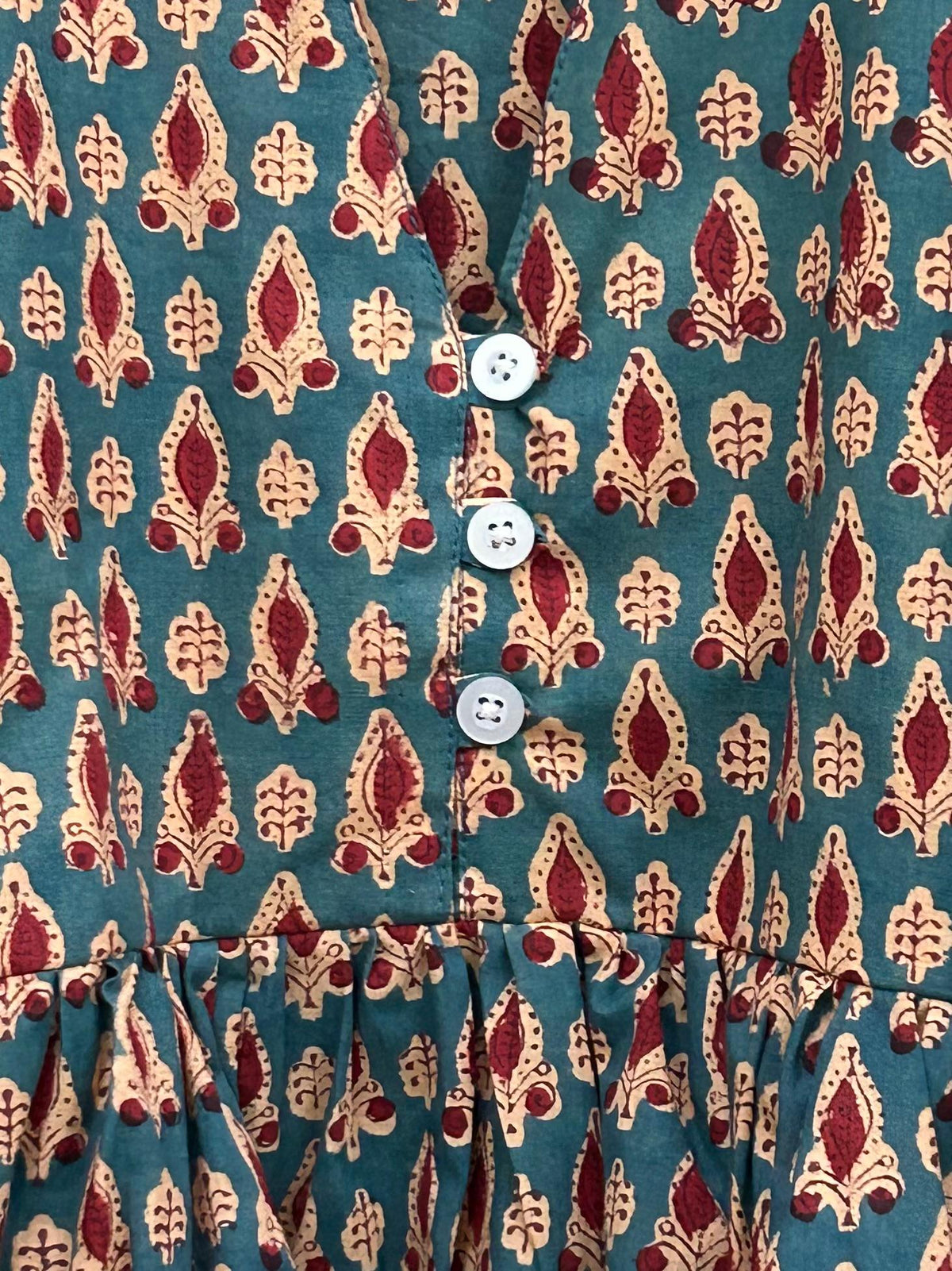 Trixie Block-Print Cotton Ruffle Top — view 3